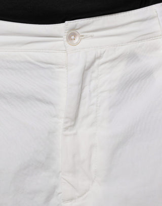 White Cotton Skinny Dress Pants