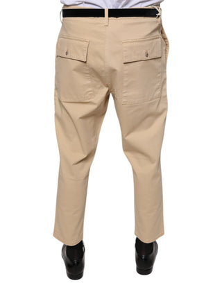 Beige Houston Men Cropped Dress Pants