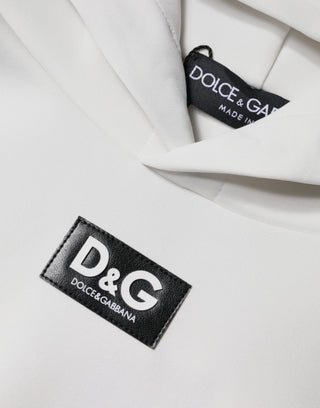 White D&g Logo Hooded Men Sweatshirt Sweater