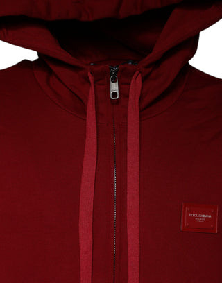 Red Logo Plaque Hooded Sweatshirt Sweater