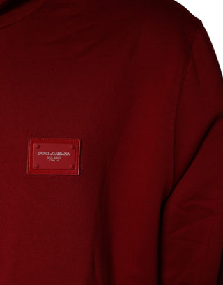 Red Logo Plaque Hooded Sweatshirt Sweater