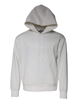 White Dg Logo Hooded Men Sweatshirt Sweater