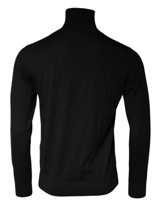 Black Longsleeve Turtleneck Pullover Sweater