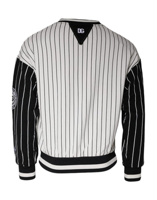 Black White Stripes Logo Sweatshirt Sweater