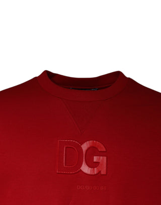 Maroon Dg Logo Cotton Men Sweatshirt Sweater