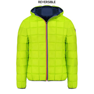 Blue Polyamide Men's Reversible Jacket