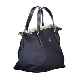 Blue Polyester Handbag