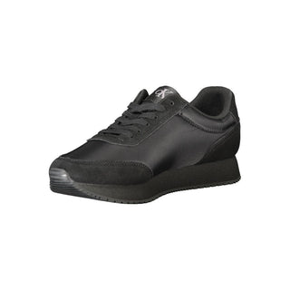 Black Polyester Men Sneaker