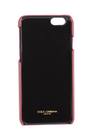 Chic Pink Leather Heart-embellished Phone Cover