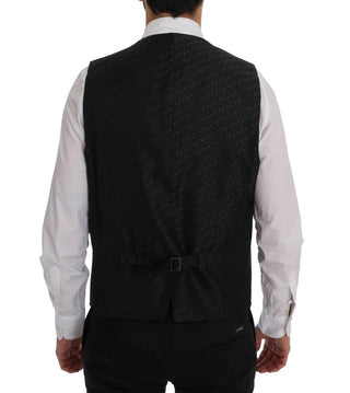 Elegant Gray Striped Men's Waistcoat Vest - Luxury for You