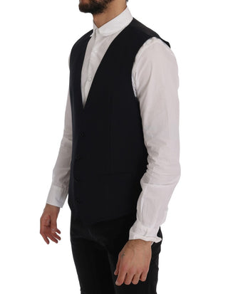 Sleek Striped Wool Blend Waistcoat Vest - Luxury for You