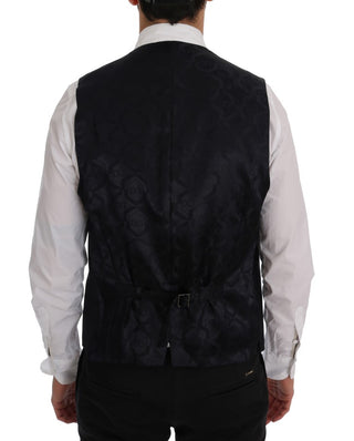 Sleek Striped Wool Blend Waistcoat Vest - Luxury for You