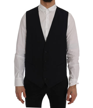 Sleek Striped Wool Blend Waistcoat Vest - Luxury for You