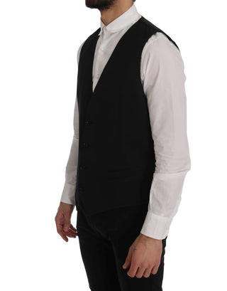 Sleek Black Single-breasted Waistcoat - Luxury for You