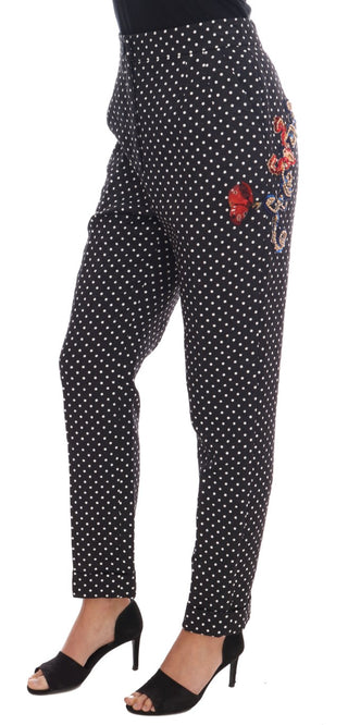 Elegant Polka Dot Embellished Trousers - Luxury for You