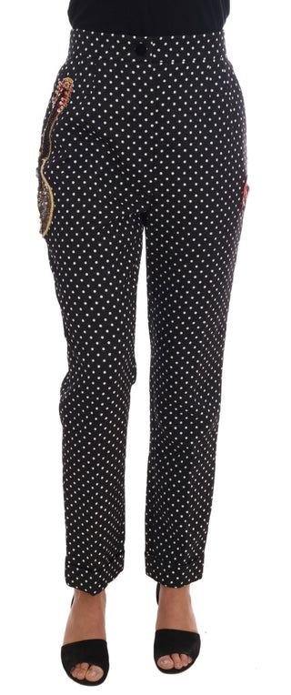 Elegant Polka Dot Embellished Trousers - Luxury for You