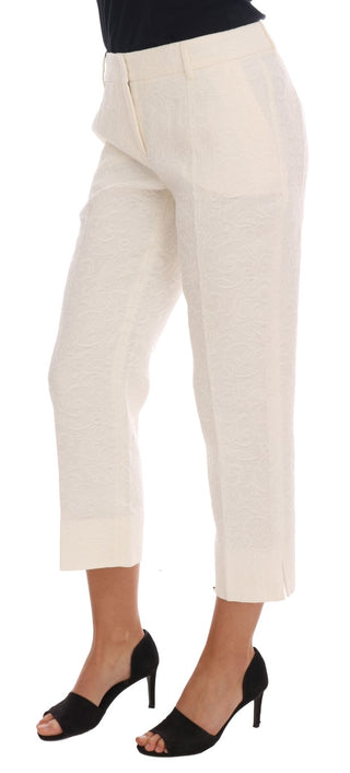 Elegant White Capri Pants - Cotton & Silk Blend - Luxury for You