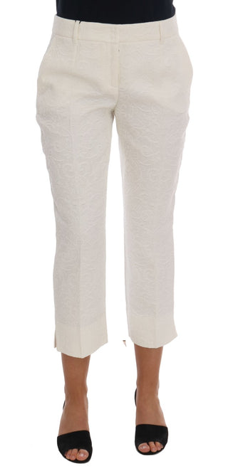 Elegant White Capri Pants - Cotton & Silk Blend - Luxury for You