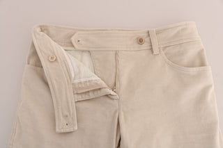 Chic Beige Corduroy Skinny Slim Fit Pants - Luxury for You