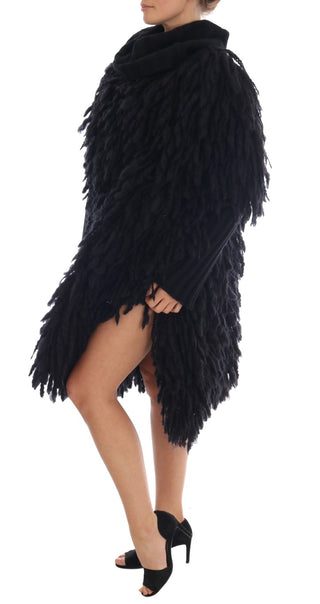 Elegant Black Fringed Wool-cashmere Sweater - Luxury for You