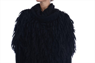 Elegant Black Fringed Wool-cashmere Sweater - Luxury for You