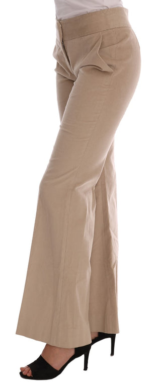 Chic Beige Bootcut Flared Pants - Luxury for You