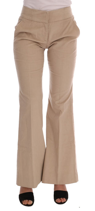 Chic Beige Bootcut Flared Pants - Luxury for You