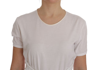 Elegant White Wrap Blouse With Crystal Accents - Luxury for You