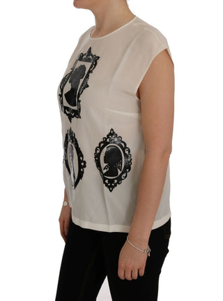 Embroidered Silk Sicily Frame Blouse - Luxury for You