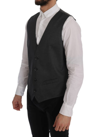 Sleek Gray Single-breasted Waistcoat Vest - Luxury for You