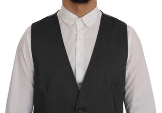 Sleek Gray Single-breasted Waistcoat Vest - Luxury for You