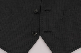 Sleek Gray Single-breasted Waistcoat Vest - Luxury for You