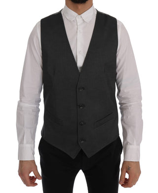 Sleek Gray Single-breasted Waistcoat Vest - Luxury for You