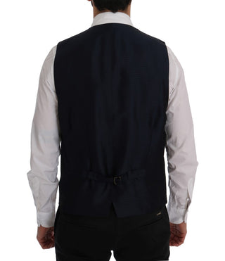 Elegant Blue Striped Waistcoat Vest - Luxury for You