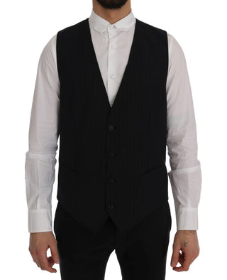 Elegant Blue Striped Waistcoat Vest - Luxury for You