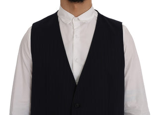 Elegant Striped Wool Blend Waistcoat Vest - Luxury for You