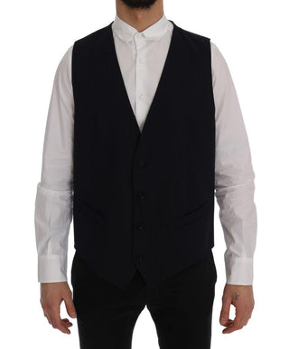 Elegant Striped Wool Blend Waistcoat Vest - Luxury for You