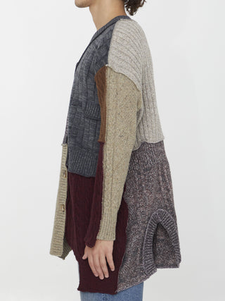 Patchwork Distressed Cardigan