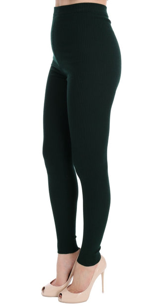 Elegant High Waist Green Wool Tights - Luxury for You