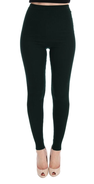 Elegant High Waist Green Wool Tights - Luxury for You