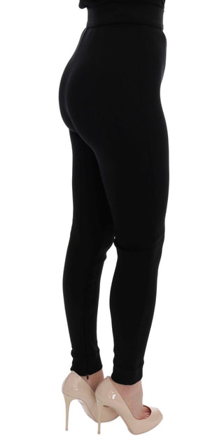 Elegant Black High Waist Stretch Tights - Luxury for You