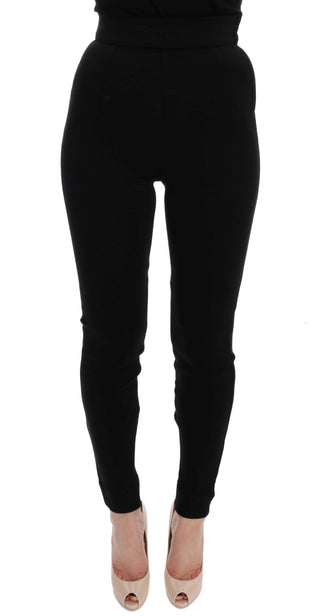 Elegant Black High Waist Stretch Tights - Luxury for You