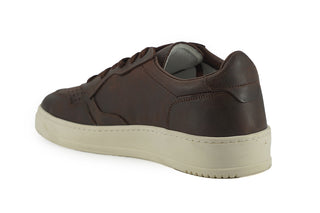 Exclusive Leather Fabric Sneakers In Brown