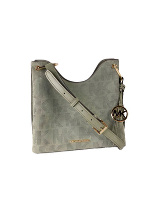 Joan Large Perforated Suede Leather Slouchy Messenger Handbag (army Green) - Luxury for You