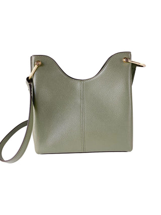 Joan Large Perforated Suede Leather Slouchy Messenger Handbag (army Green) - Luxury for You