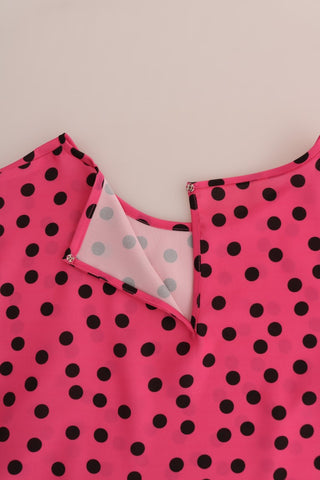 Chic Pink Polka Dotted Silk Blouse - Luxury for You