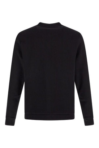 Elegant Black Cotton Round Neck Sweatshirt