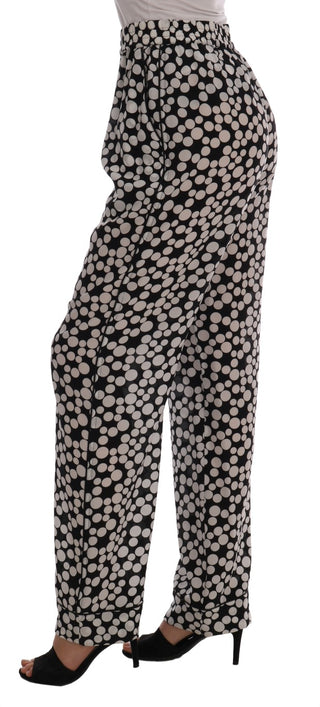 Elegant Polka Dot Silk High-waist Pants - Luxury for You