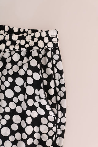 Elegant Polka Dot Silk High-waist Pants - Luxury for You