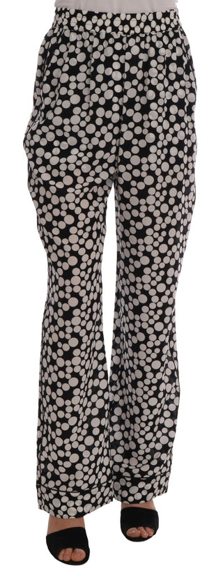 Elegant Polka Dot Silk High-waist Pants - Luxury for You